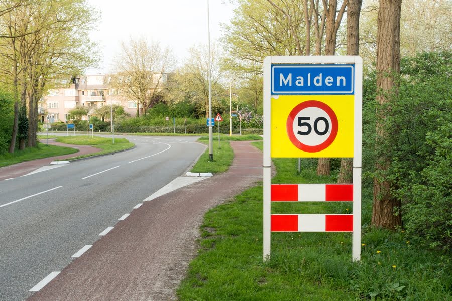 plaatsnaambord van Malden